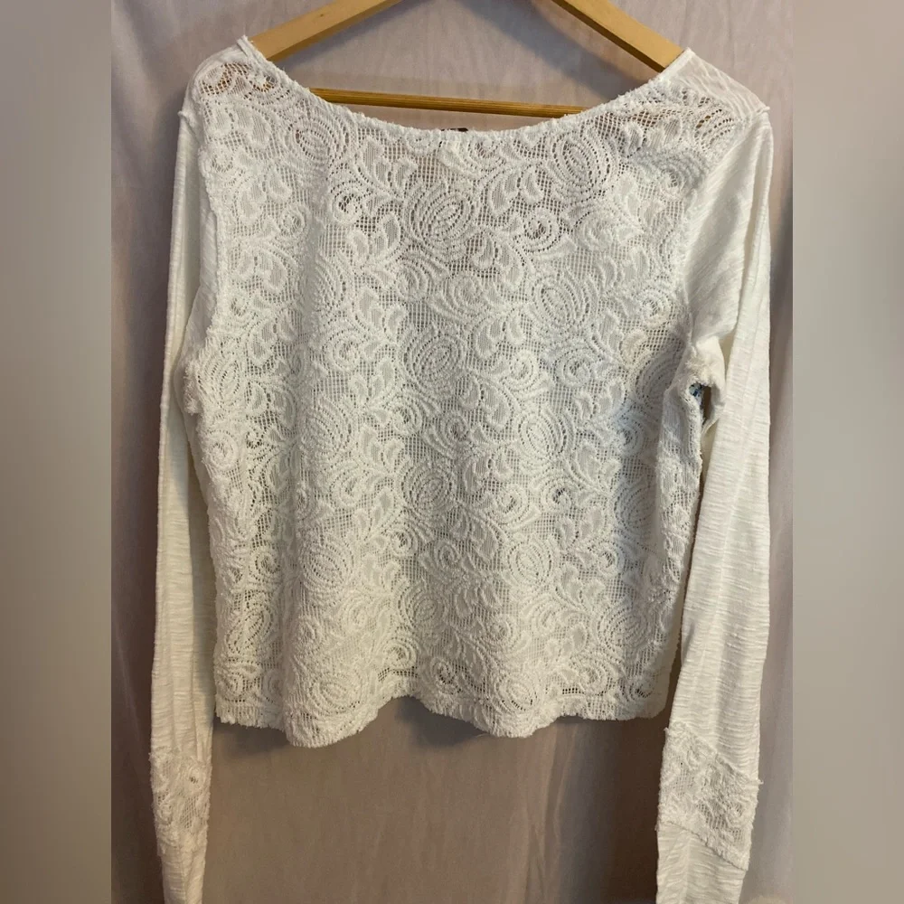 We The People+ Free People Crop Lace Tee - Picture 2 of 6